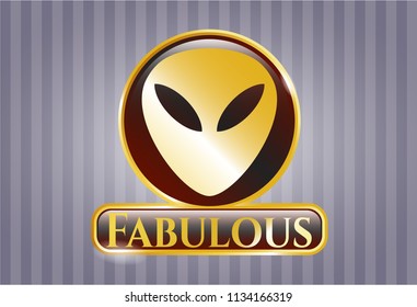  Shiny emblem with alien icon and Fabulous text inside