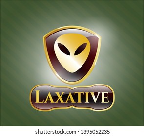  Shiny emblem with alien icon and Laxative text inside