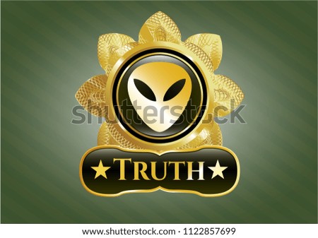 Shiny emblem with alien icon and Truth text inside
