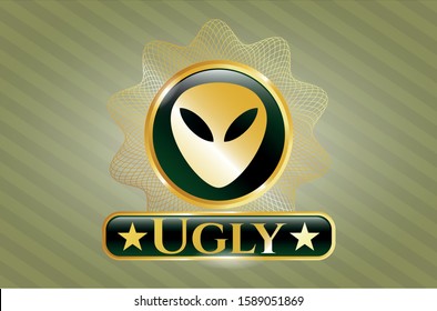  Shiny emblem with alien icon and Ugly text inside