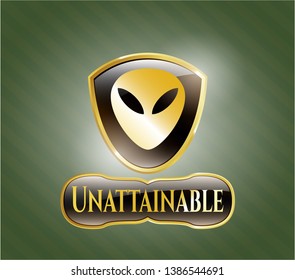 Shiny emblem with alien icon and Unattainable text inside