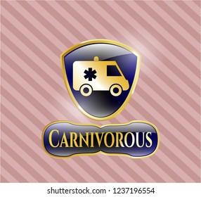  Shiny emblem with ambulance icon and Carnivorous text inside