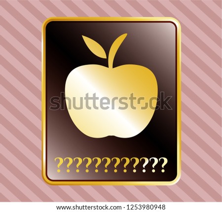  Shiny emblem with apple icon and Question Mark text inside