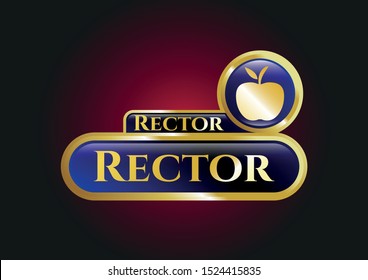  Shiny emblem with apple icon and Rector text inside