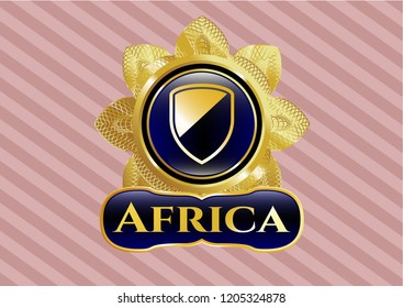  Shiny emblem with armor icon and Africa text inside