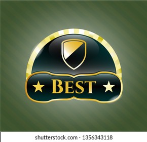  Shiny emblem with armor icon and Best text inside