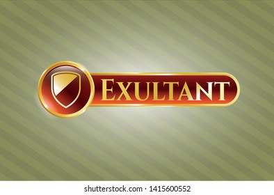  Shiny emblem with armor icon and Exultant text inside