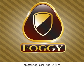  Shiny emblem with armor icon and Foggy text inside
