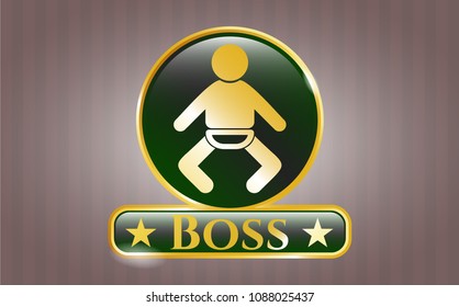  Shiny emblem with baby icon and Boss text inside