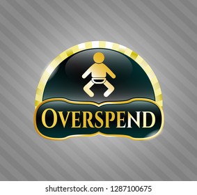  Shiny emblem with baby icon and Overspend text inside