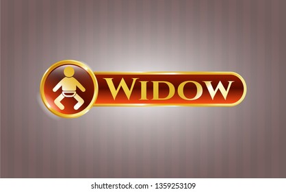  Shiny emblem with baby icon and Widow text inside