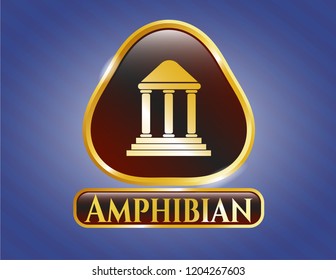  Shiny emblem with bank icon and Amphibian text inside
