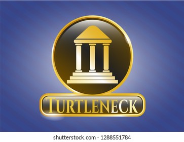  Shiny emblem with bank icon and Turtleneck text inside