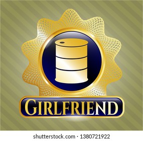  Shiny emblem with barrel icon and Girlfriend text inside