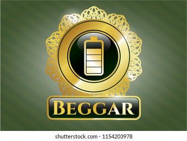  Shiny emblem with battery icon and Beggar text inside