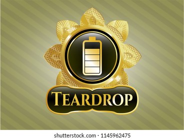  Shiny emblem with battery icon and Teardrop text inside