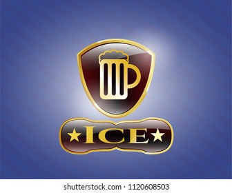  Shiny emblem with beer jar icon and Ice text inside