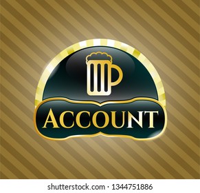  Shiny emblem with beer jar icon and Account text inside