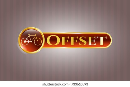  Shiny emblem with bike icon and Offset text inside