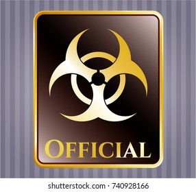  Shiny emblem with biohazard icon and Official text inside