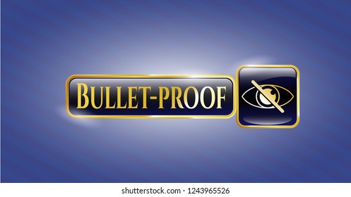  Shiny emblem with blind icon and Bullet-proof text inside