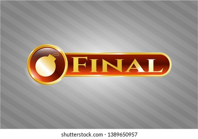  Shiny emblem with bomb icon and Final text inside