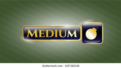  Shiny emblem with bomb icon and Medium text inside