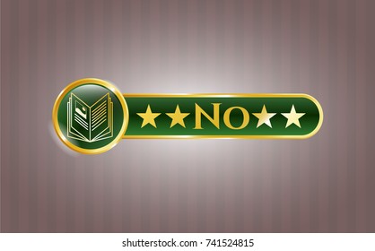  Shiny emblem with book icon and No text inside