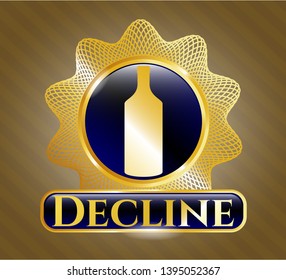  Shiny emblem with bottle icon and Decline text inside