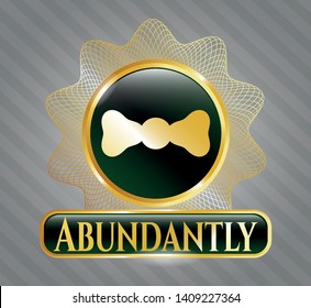  Shiny emblem with bow tie icon and Abundantly text inside