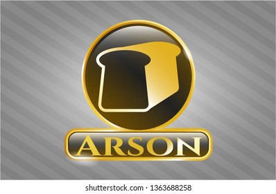  Shiny emblem with bread icon and Arson text inside