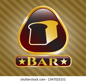  Shiny emblem with bread icon and Bar text inside