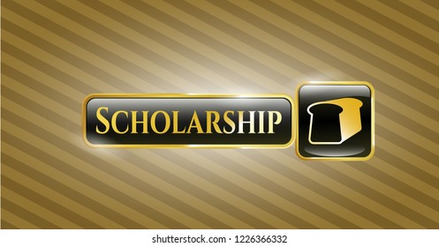  Shiny emblem with bread icon and Scholarship text inside