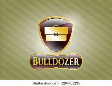  Shiny emblem with briefcase icon and Bulldozer text inside