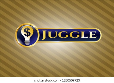  Shiny emblem with business idea icon and Juggle text inside