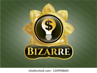  Shiny emblem with business idea icon and Bizarre text inside