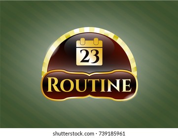  Shiny emblem with calendar icon and Routine text inside