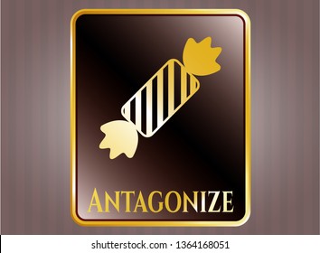  Shiny emblem with candy icon and Antagonize text inside