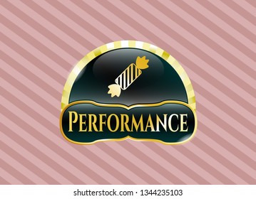  Shiny emblem with candy icon and Performance text inside