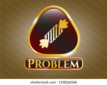  Shiny emblem with candy icon and Problem text inside