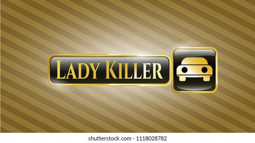  Shiny emblem with car seen from front icon and Lady Killer text inside