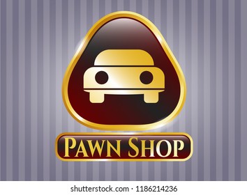  Shiny emblem with car seen from front icon and Pawn Shop text inside