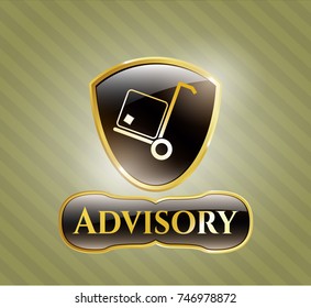  Shiny emblem with cargo icon and Advisory text inside