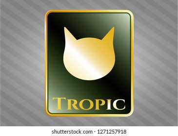  Shiny emblem with cat face icon and Tropic text inside