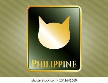  Shiny emblem with cat face icon and Philippine text inside