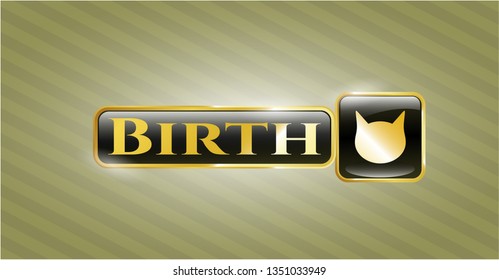  Shiny emblem with cat face icon and Birth text inside