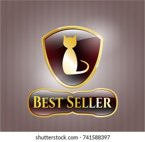  Shiny emblem with cat icon and Best Seller text inside