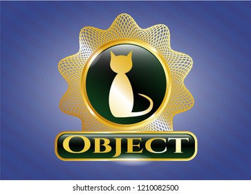  Shiny emblem with cat icon and Object text inside