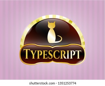  Shiny emblem with cat icon and Typescript text inside