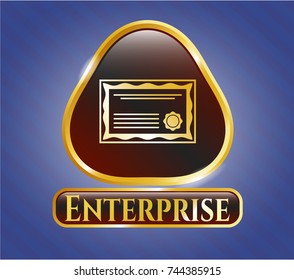  Shiny emblem with certificate icon and Enterprise text inside